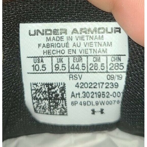 Under Armour Charged Assert 8 Mens Black White Athletic Shoes Sz 9.5 3021952-001 - Picture 4 of 4